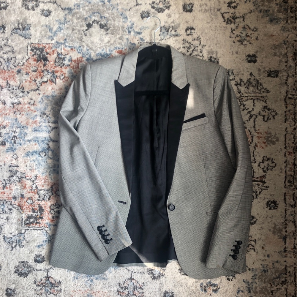 The Kooples black and grey checked blazer